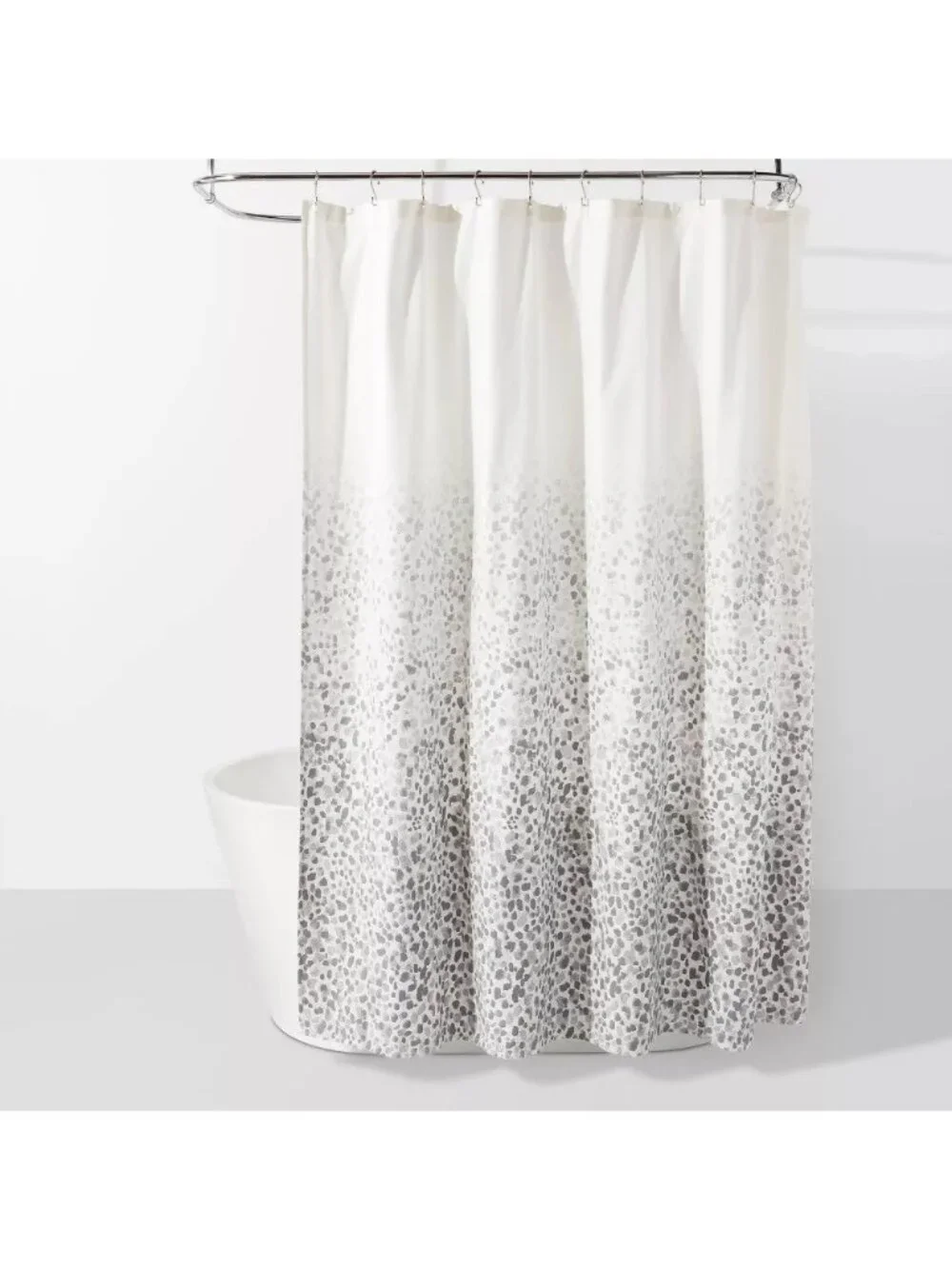 Threshold Gray Leopard Ombre Design Print 100% Cotton Shower Curtain OOS